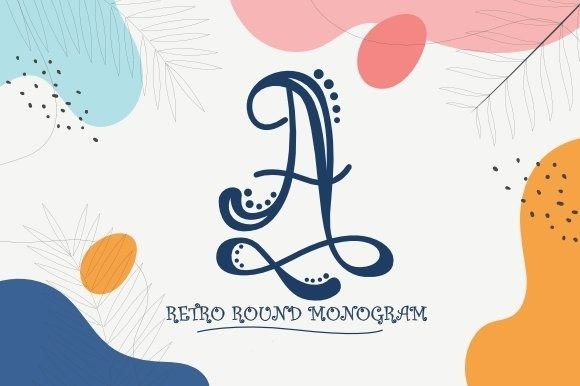 Retro Round Monogram Font